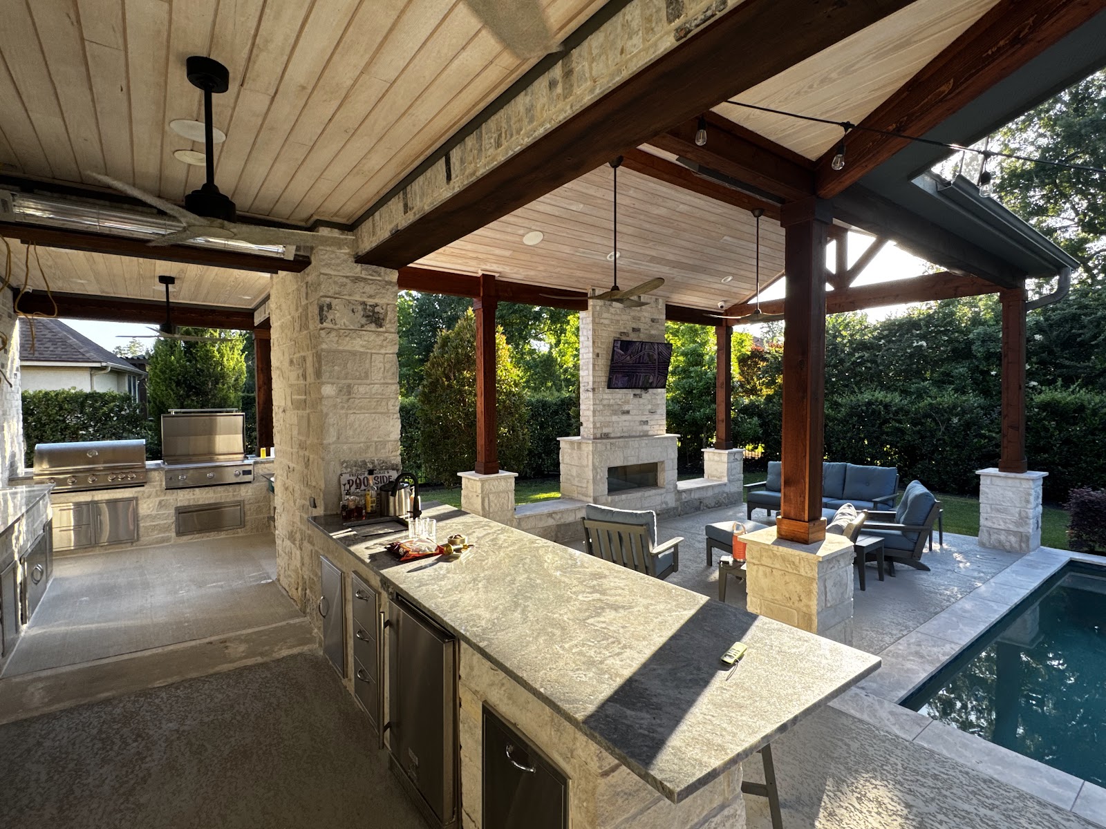 Resort-Style Pool with Outdoor Kitchen